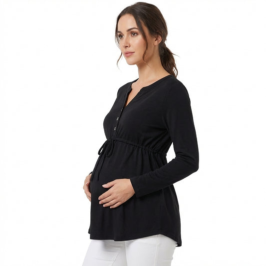 Dlouhé těhotenské tričko na kojení